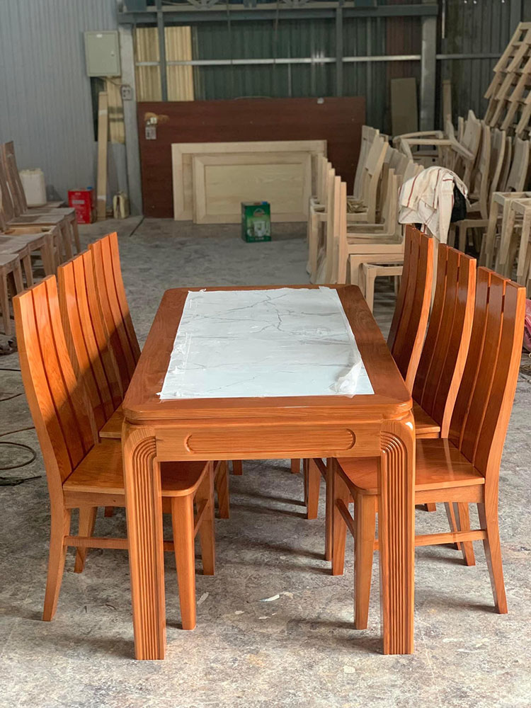  Bộ Bàn Ăn 6 Ghế Gỗ Tự Nhiên Gỗ Sồi